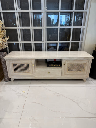 White cane tv console