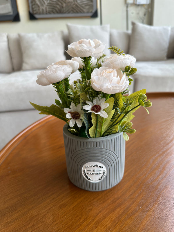 Flowers & Garden Grey Planter 005 Off White