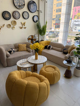 Pumpkin Boucle chair and Stool
