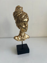 African Lady Face Sculpture Gold 02