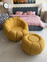 Pumpkin Boucle chair and Stool