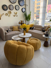 Pumpkin Boucle chair and Stool