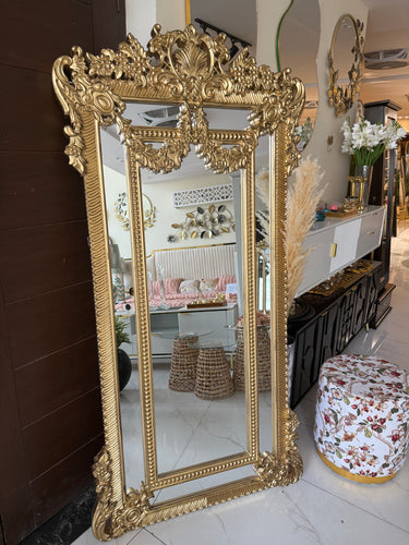 Liam gold carved standing mirror