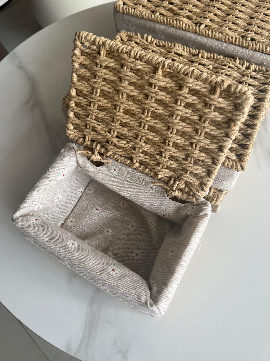 Hand Woven Rattan storage boxes