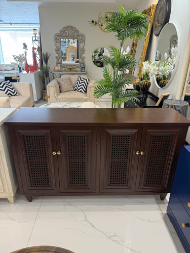 Brown cane Side Board