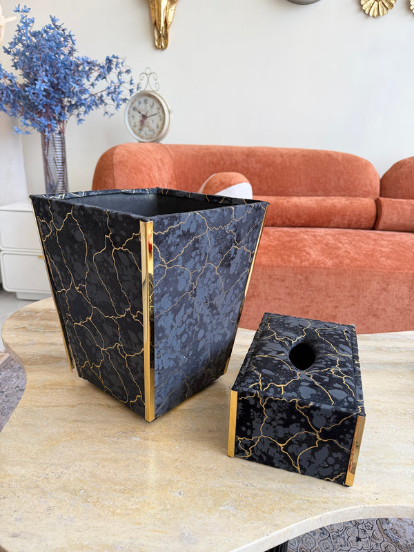 Luxury tissue box and dustbin 002