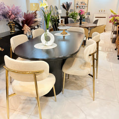 Black Ashwood Dinning Table With Royal Chair