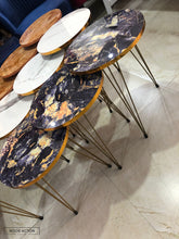 Blue Gold Nesting Table Set Of 3