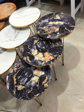 Blue Gold Nesting Table Set Of 3