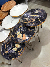 Blue Gold Nesting Table Set Of 3