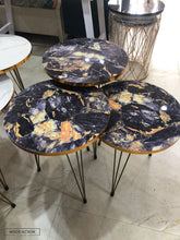 Blue Gold Nesting Table Set Of 3