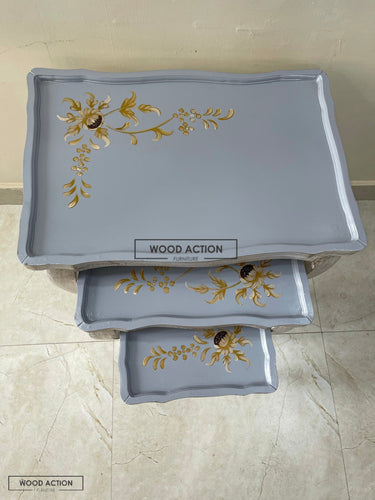 Cortina Nesting Table Set Of 3 Hand Painted