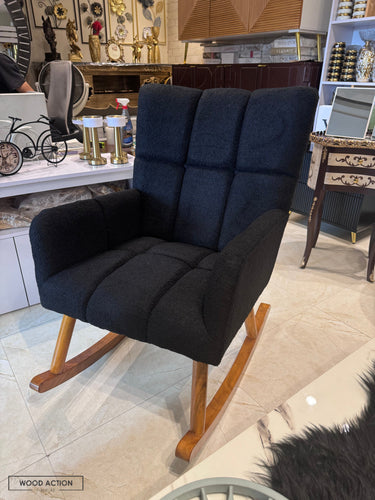 James Rocking Chair Black Boucle