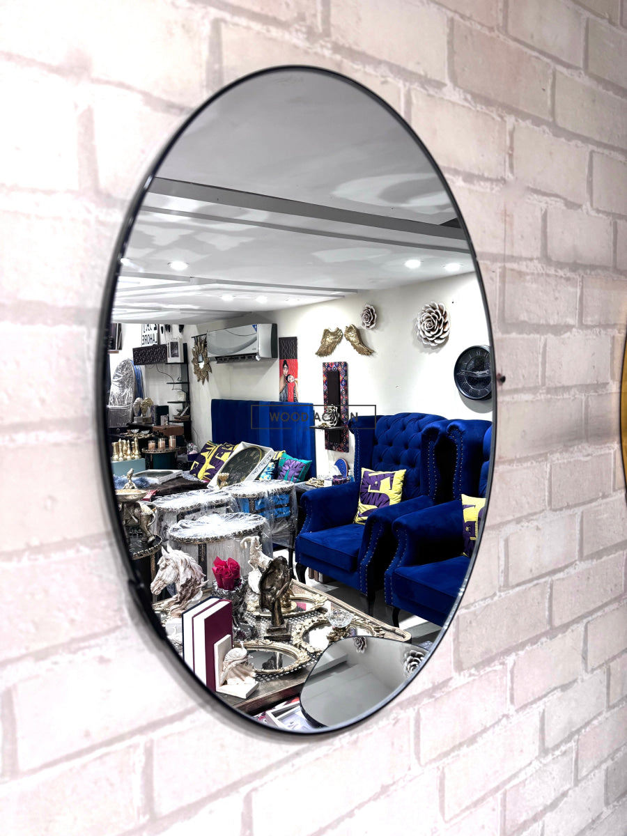 Luca Oval Mirror Black / 2 Ft