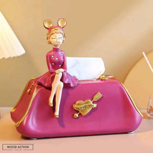 Luxury Bubble Girl Tissue Box Pink