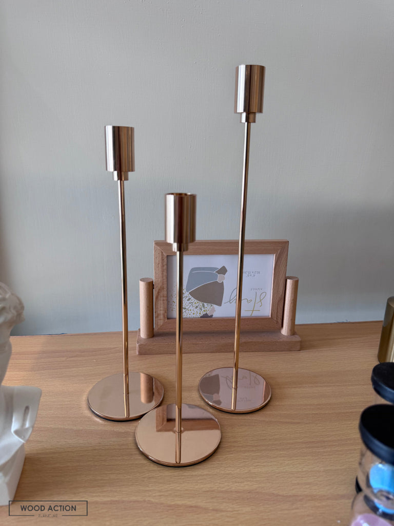 3 Stand Gold Candle Holder main image 0