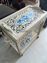 Sofia Blue And White Detachable Wooden Trolley