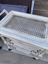 White Cane Wooden Trolley