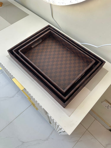 Leather Tray set Checkered