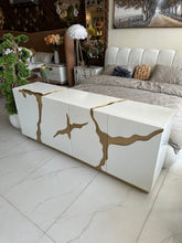 White Abstract Side Board