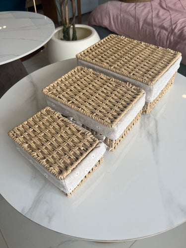 Hand Woven Rattan storage boxes