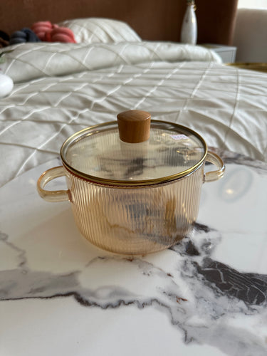 Glass Pot light brown