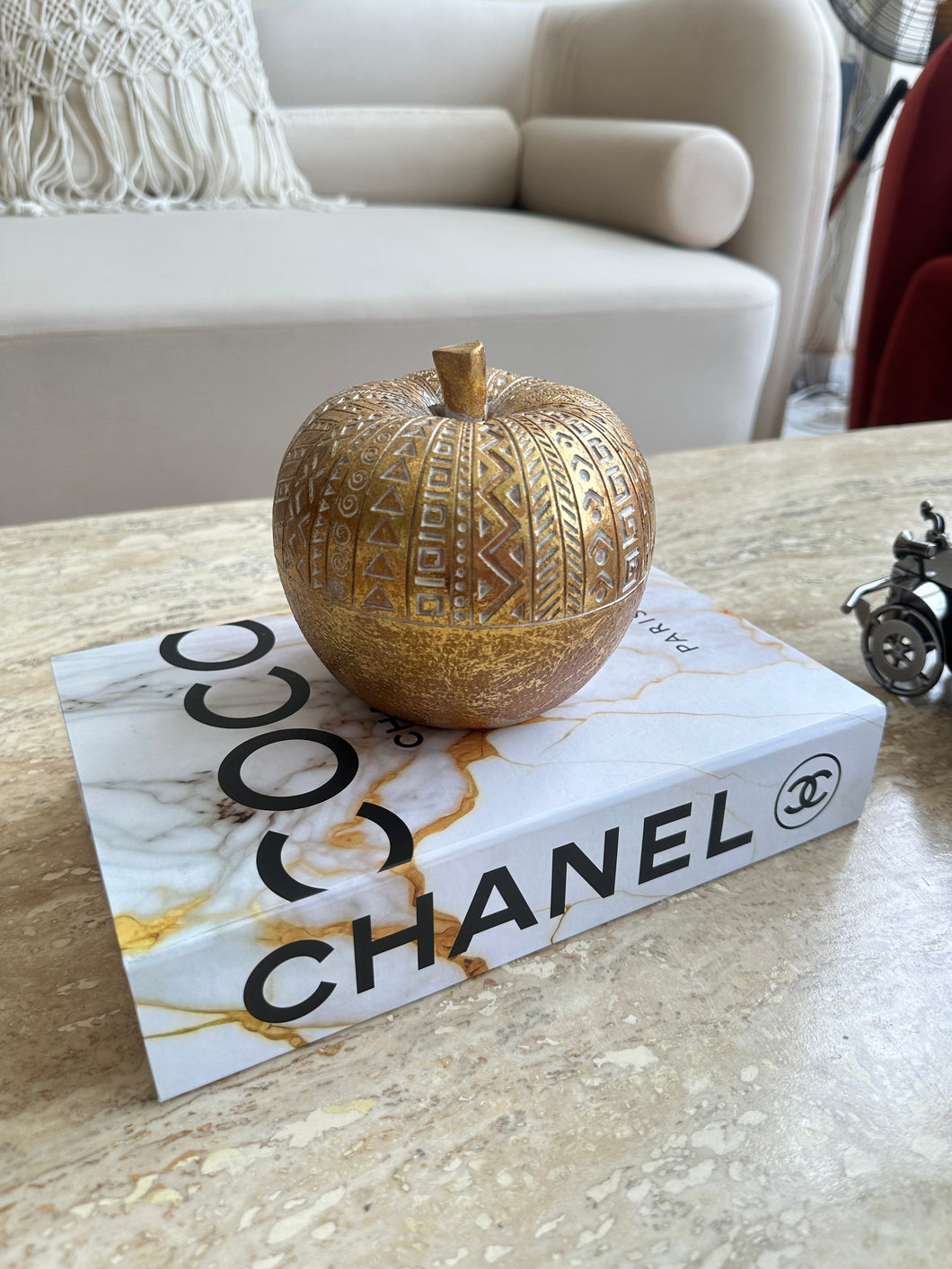 Geometric Gold Apple