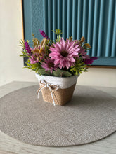 Purple Daisies in Rustic Planter 001