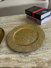 Textured Round Gold Tray