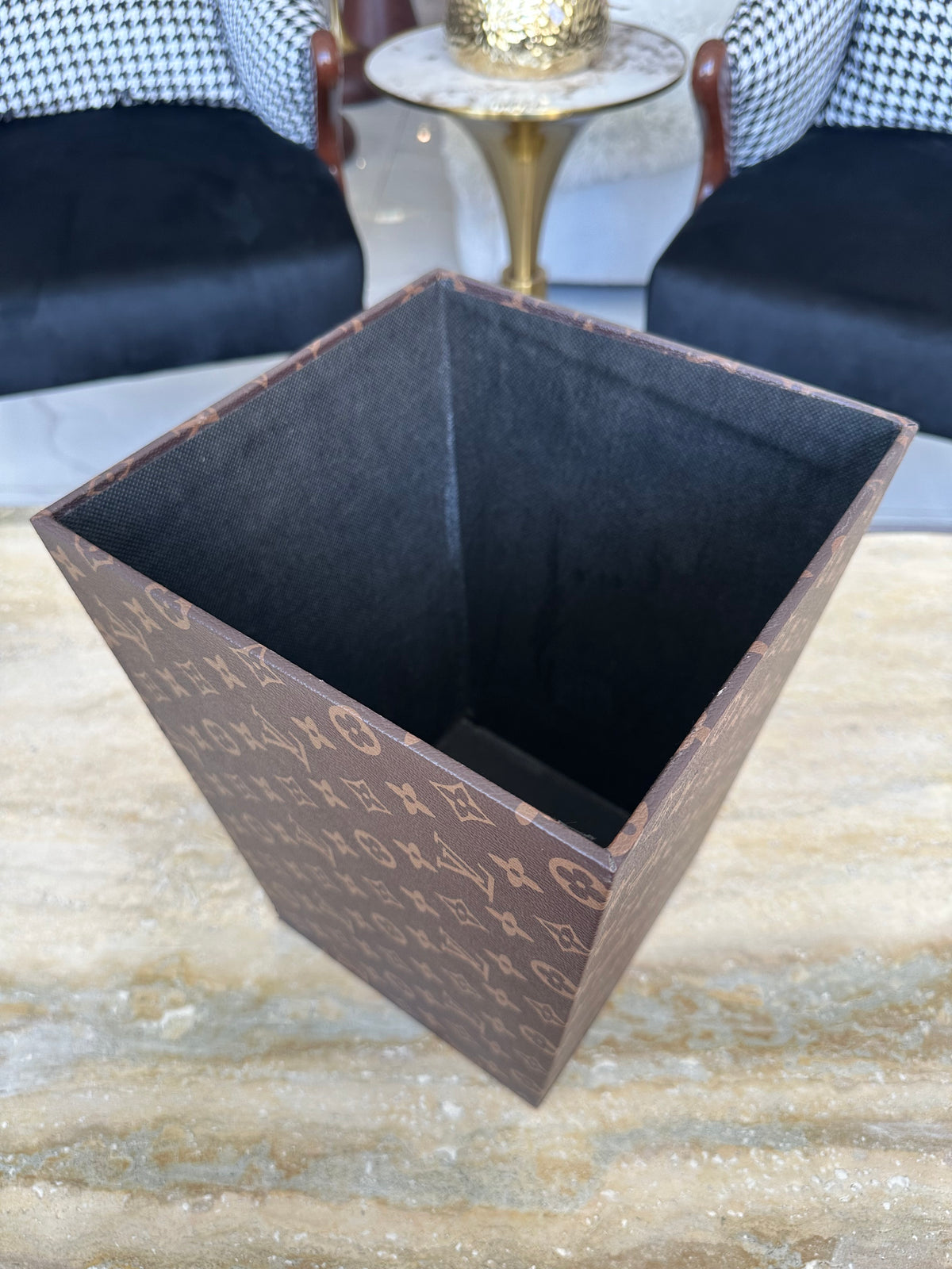 Leather Tissue Box and Dust Bin 04