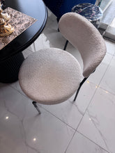 White boucle Dining chair