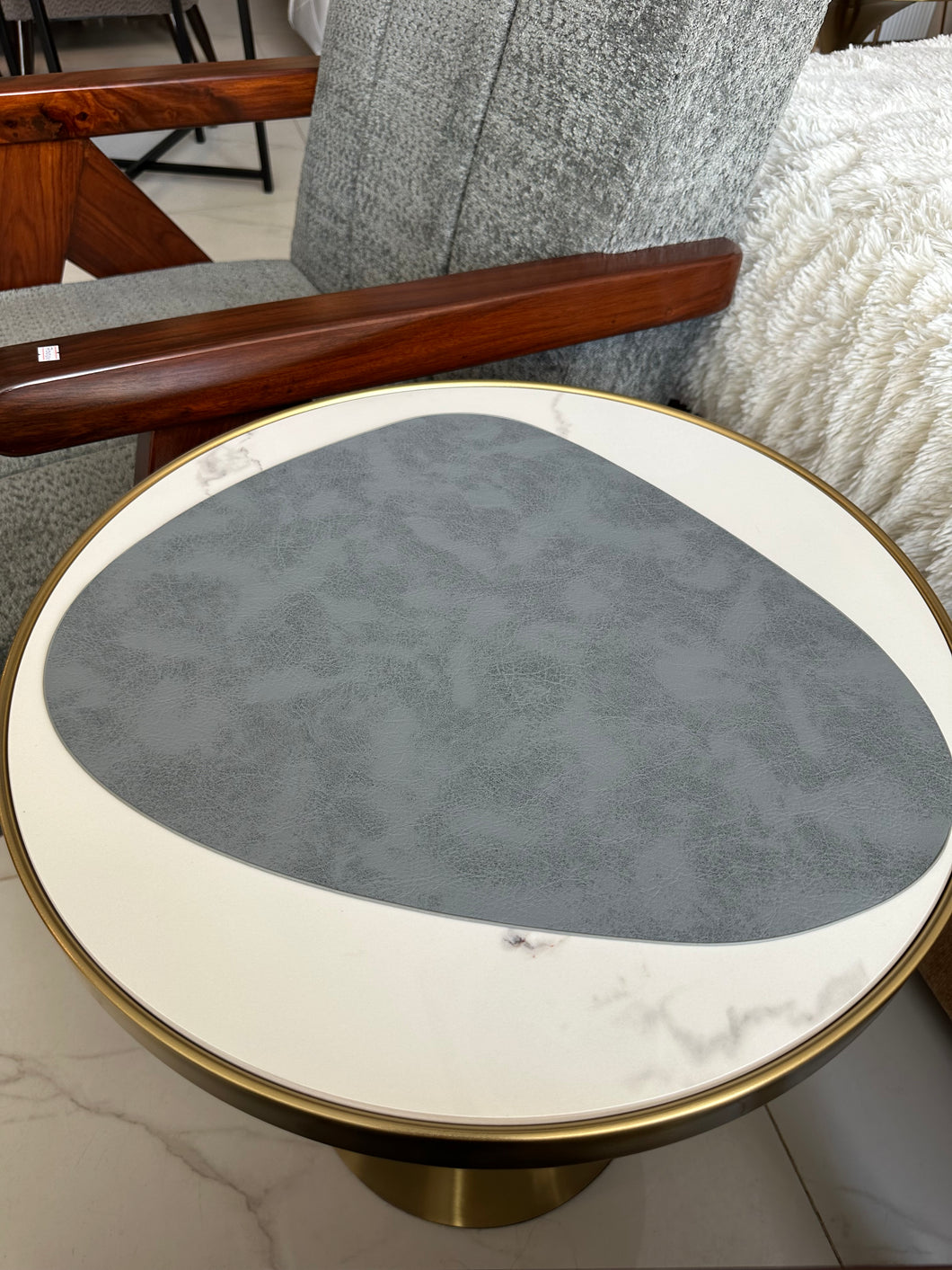 Leatherite Table mat Grey 007