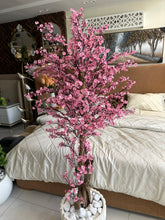 Faux Eucalyptus Pink flower Plant with Imported Planter