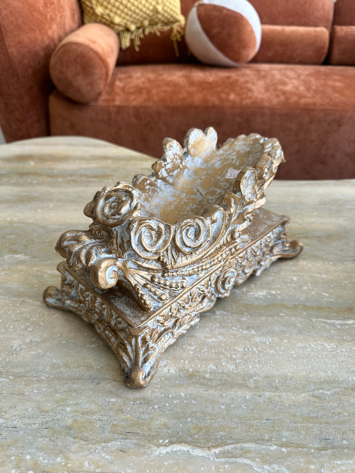 Fancy Bottle Holder White Antique