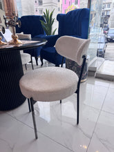 White boucle Dining chair