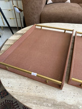 Light Brown Leather Tray set with design 016