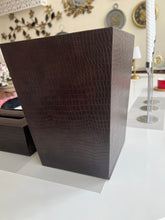 Leather Tissue Box and Dustbin 03