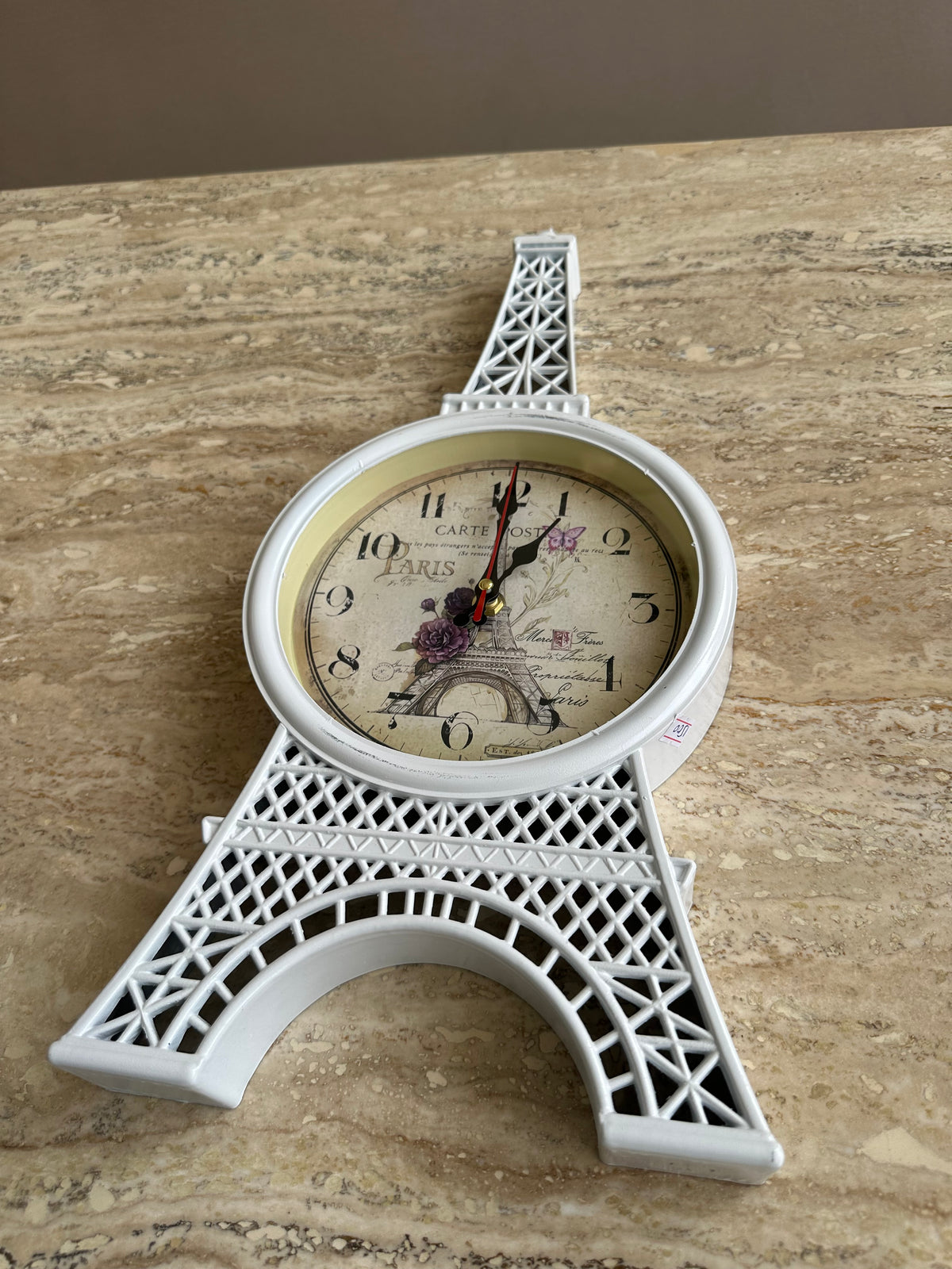 Eiffel Tower Clock White
