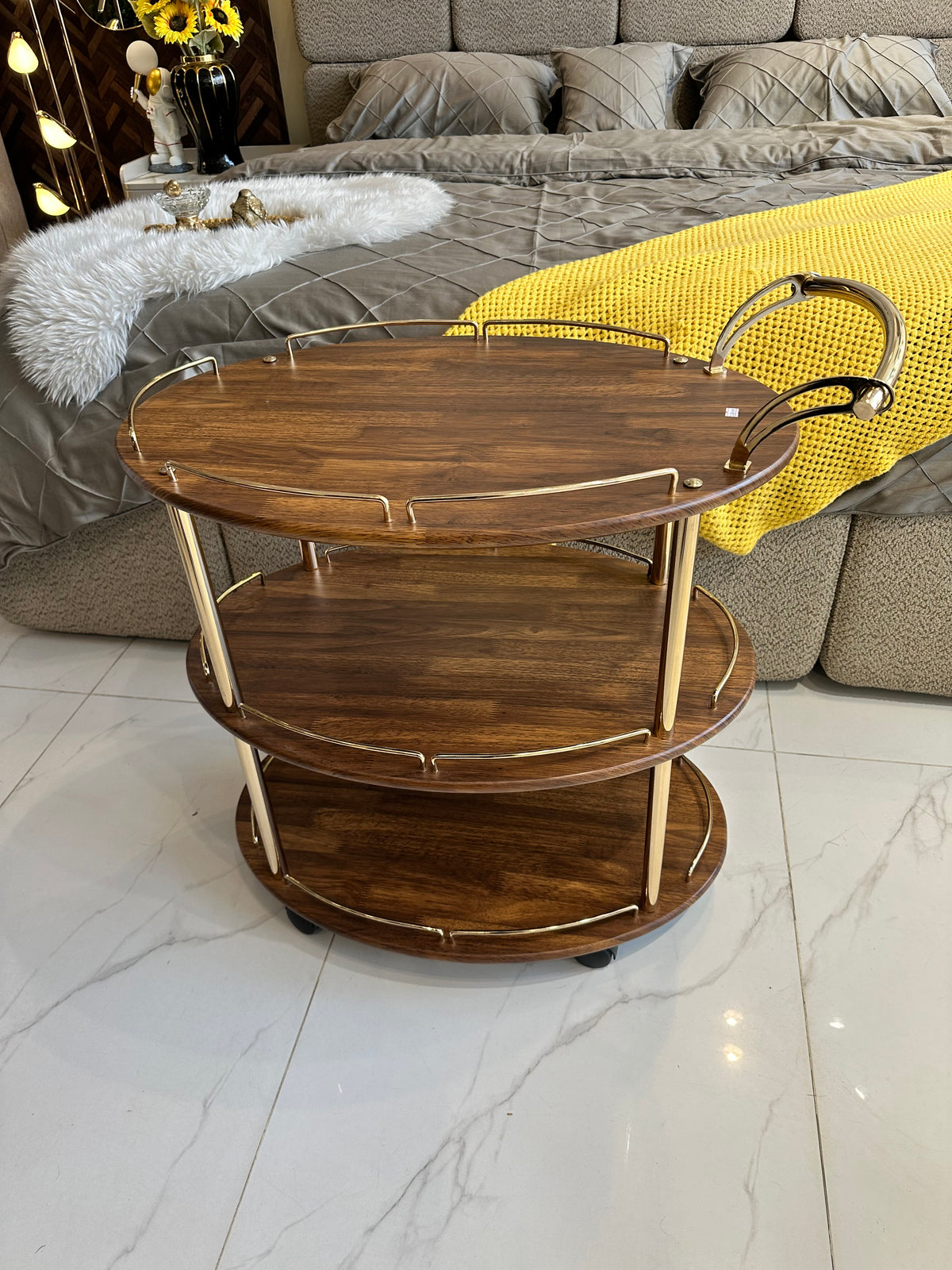 Imported Tea Trolley Brown 002