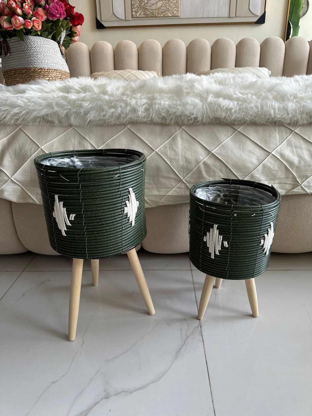 Rustic Planter Green 019