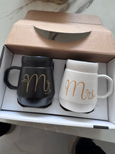 Mr and Mrs cup black and white