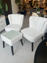 Luna Chair Boucle White with table