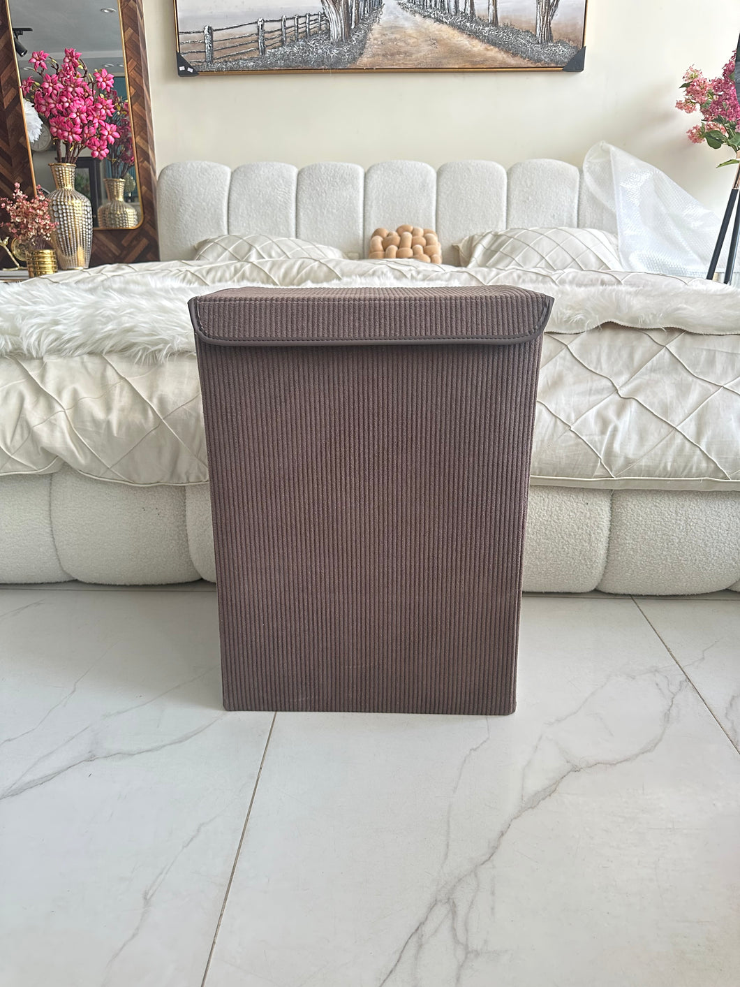 Laundry Basket Boucle Brown