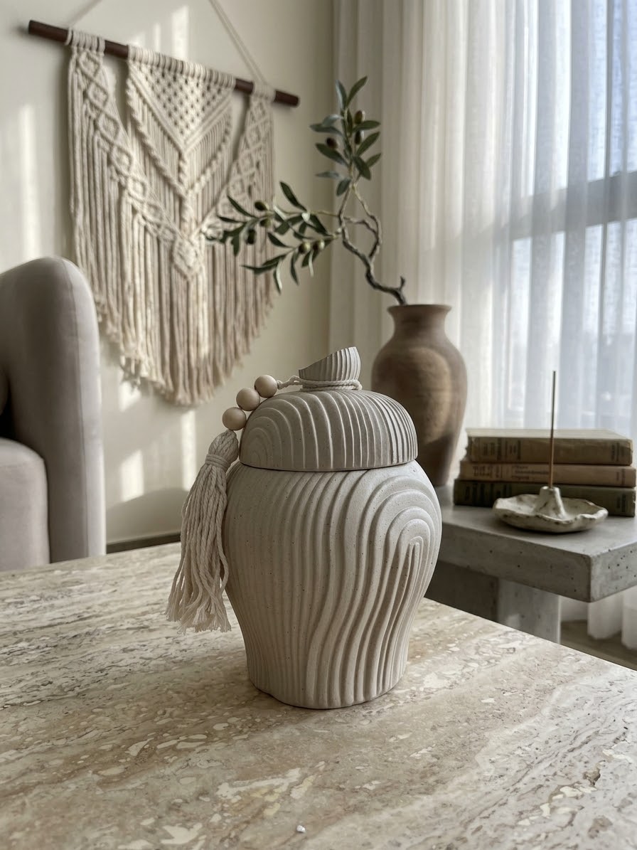 Artisan Candy Jar with tassels