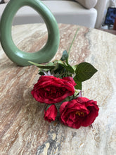 Red Faux Peony Roses Stem