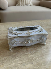 Vintage Tissue Box Silver & White