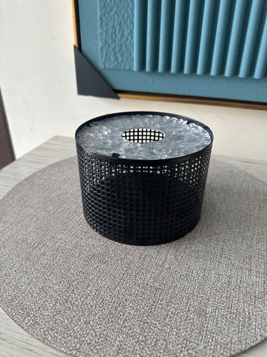 Black Metal Tissue Box Round