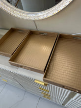 Leather Tray set Gold
