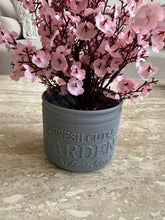 Pink Eucalyptus with Grey Planter