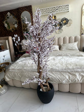Faux Eucalyptus White flower Plant (medium) with Hugo planter Black (Copy)